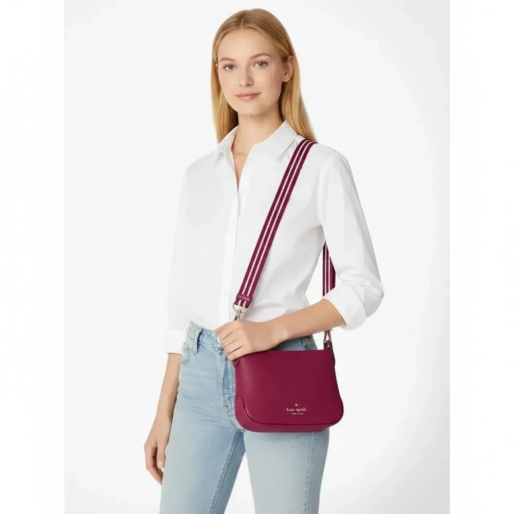 Kate Spade Rosie Small Crossbody Dark Raspberry Pink Leather Purse WKR00630 NWT
